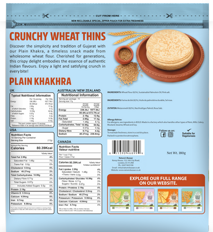 Plain Khakhra 3PKTS of 180g