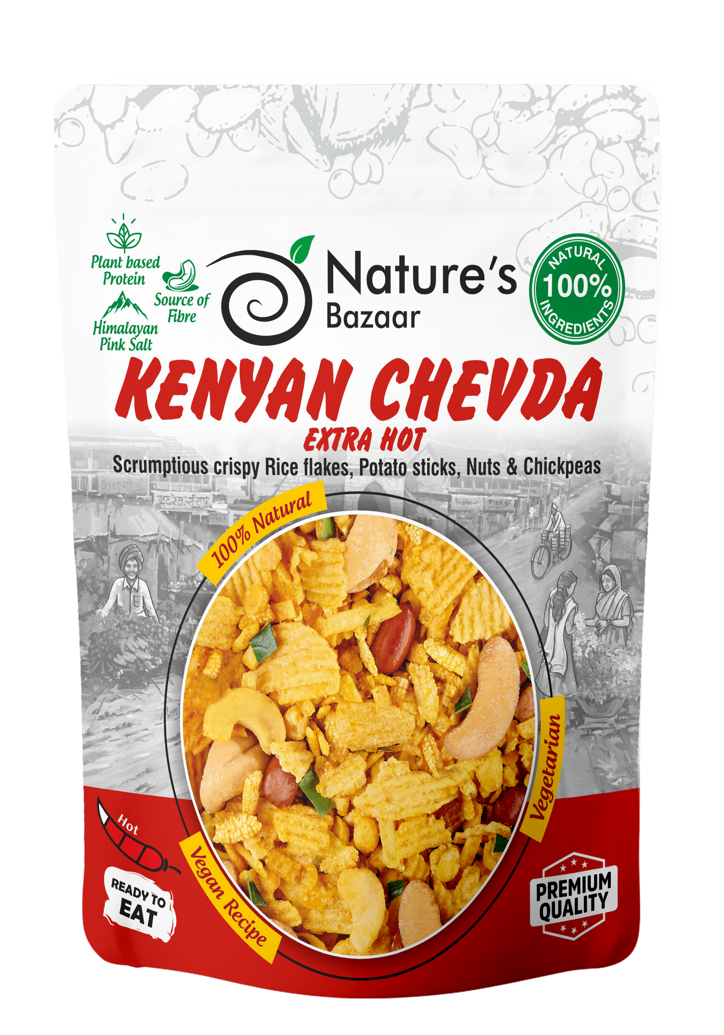 Extra hot Kenyan Chevda 15PKTS of 200g